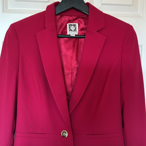 Anne Klein Raspberry Color Blazer Structured Suit Jacket - Picture 3 of 6